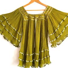 Mexican Dress Crochet Blouse Bell Sleeves Tunic Mini Dress For Beach Days (Color: Olive Out Of Stock! Green) -Note: And White In Stock And Casual Days Out, Dress It Up And Add Formal Accesories And Highheels To Make A Unique Look, Authentic Design Indigenous Fine Foll Art. Design Fro Oaxaca Mexico Circa 1970 Traditional Vintage Blouse Angel Sleeves Size Xs-M And M-Xlxxl-Xxxl Turquoises Desert Blouse Arizona Sonora Oaxaca Beach Summer Boho Chic If You Love Free People Spell And The Gyspsy And Boh Traditional Mexican Clothing Woman, Green Hippie Dress With Short Sleeves, Bell Sleeve Boho Dress Natural Cotton, Bohemian Multicolor Bell Sleeve Dress, Indigenous Clothes, Green Short Sleeve Hippie Top, 20s Clothes, Bell Sleeve Shirt Hippie, Blouse Bell Sleeves