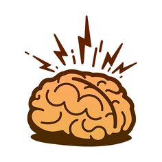 a cartoon brain with lightning coming out of it