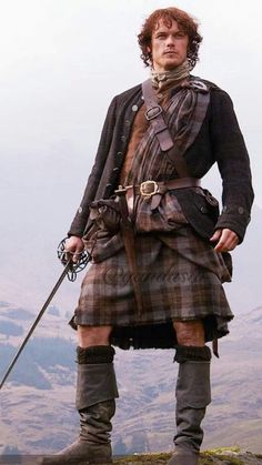 Gabaldon Outlander, Great Kilt, Outlander Costumes, Scottish Clothing, Scottish Man, Outlander Season 1