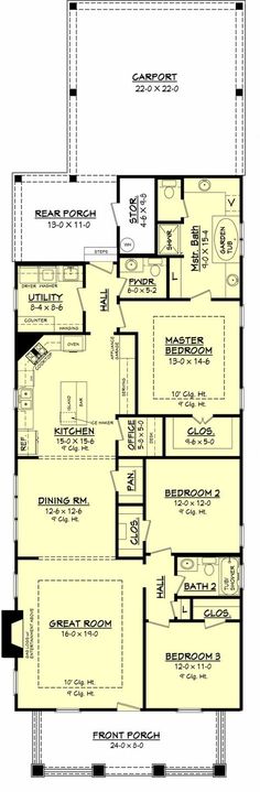 the floor plan for a two story house