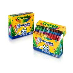 two boxes of crayons are shown with the box in it's front