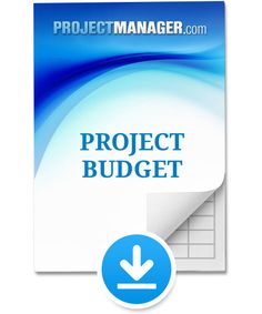 project budget sheet with the word project budget written on it and an arrow pointing up