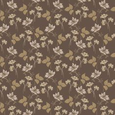 a brown background with leaves and flowers