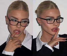 Siren Eyebrows, Office Siren Makeup, Corporate Girlie, Makeup Glasses, Cute Glasses Frames, Siren Aesthetic, Glasses Inspiration, Office Vibes, Office Makeup