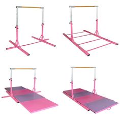 gymnastics bar and mat purple and pink