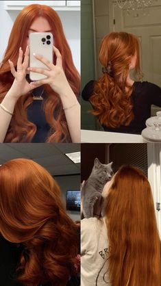 Fiery Ginger Hair, Ginger Hair On Brown Hair, Ginger Vs Copper Hair, Penelope Featherington Hair Color, Bright Copper Hair Color, Red Hair Color With Bangs, Copper Pumpkin Hair, Carrot Ginger Hair, Ginger Haircolour