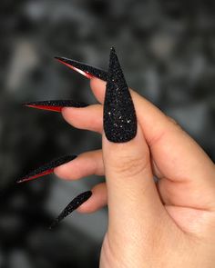 Red Bottom Nails, Nail Length, Red Bottoms, Dope Nails, Indiana Jones, Stiletto Nails, Black Nails, Halloween Nails, Nail Art Design