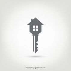 a house shaped key with a window on the top is shown in this flat design