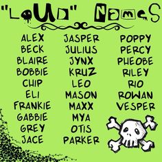 a green poster with black and white writing on it that says loud bones in different languages