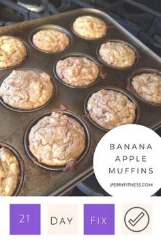 a pan filled with muffins sitting on top of a stove