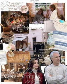 the collage shows many different items and people