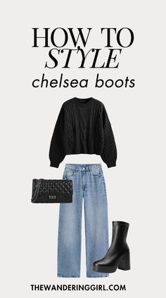 Wondering what to wear with chelsea boots? This post shows you12 best chelsea boot outfit ideas to wear. This includes fall chelsea boot outfits, winter chelsea boot outfits, casual chelsea boot outfits, black chelsea boot outfits, brown chelsea boot outfits, chunky chelsea boot outfits, and more women chelsea boot outfit ideas! Chunky Black Chelsea Boots Outfit, Fall Chelsea Boot Outfits, Chelsea Boots Outfit Work, Heeled Chelsea Boots Outfit, Chunky Boots Outfit Fall, How To Style Chelsea Boots Women, Black Chelsea Boots Outfit Women, What To Wear With Chelsea Boots, Boot Outfits Winter