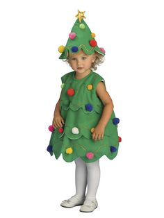 Get a giggle out of your little one with this adorable yet hilarious Children's Kiddie Christmas Tree costume. Pick it out as their party wear or just use it for a perfect outfit for a holiday photoshoot. The costume includes a little fleece jumpsuit and a matching green headpiece to make your child look like a little Christmas tree, all decorated and ready for the season! Enjoy compliments, giggles, and fun with it! Christmas Costumes Women, Christmas Tree Costume, Toddler Christmas Tree, Tree Costume, Xmas Costumes, Little Christmas Tree, Christmas Tree Dress, Tree Dress, Christmas Play