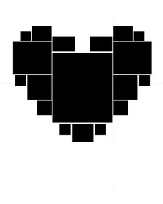 a black and white photo of a heart made out of squares