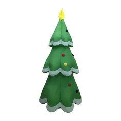 an inflatable christmas tree with lights on it