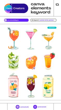 Canva element keyword for painted rough organ Organic Drinks, Canva Codes, Cocktail Illustration, Candle Projects