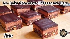 Chocolate Cheesecake Bars, Creamy Chocolate Cheesecake, No Bake Chocolate Cheesecake, Chocolate Scones, Low Carb Recipe, How To Roast Hazelnuts, Keto Cheesecake, Unsweetened Chocolate, No Bake Cheesecake