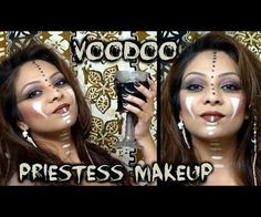 Voodoo Priestess Makeup Tutorial Diy Voodoo Priestess Costume, Fun Halloween Makeup, Warrior Princess Costume, Makeup Tutorial Easy