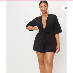 Prettylittlething Women's Plus Tie Waist Romper, Sz20. Super Cute!! Nwt Detachable Skirt, Rompers Womens Jumpsuit, Look Plus Size, Plus Size Romper, Romper Outfit, Plus Size Jumpsuit, Plus Size Kleidung, Look Plus, Mode Style