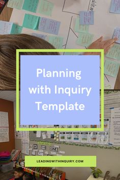 a classroom with sticky notes on the wall and text overlay that reads planning with injury template