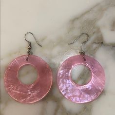 Were Never Worn Dream Accessories, Pink Circle, Rectangle Earrings, Big Earrings, Pink Earrings, Circle Earrings, Earrings Color, Jewelry Earrings, Women Jewelry