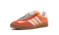 Gazelle Indoor HQ9016 Adidas Shoes Gazelle, Adidas Gazelle Indoor, Orange Sneakers, Exclusive Sneakers, Orange Shoes, Round Logo, Nike Shox, Jordan 3, Nike Cortez