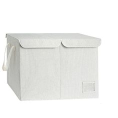 a large white storage box with handles on the top and bottom, sitting against a white background