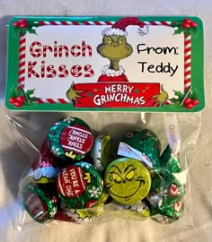 a package of grinch kisses from tedy christmas candies