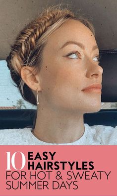 It's summertime, and the living is hot. When you're hot and sticky, the last thing you want to do is spend time doing your hair when sweat and frizz are inevitably going to ruin your look after a few minutes outside anyways.Here,10 of the easiest hot weather celebrity-inspired hairstyles you'll want to wear all season long.#hairstyles #summerhairstyles #effortlesshair #braids #ponytails #hairinspiration #celebrityhairstyling Comfortable Hot Weather Outfits, Summer Hair For Hot Days, Hot Weather Short Hairstyles, Cute Hot Day Hairstyles, Hair Updos For Hot Weather, Hairdos For Humid Weather, Easy Hot Day Hairstyles, Hot Day Updo, Hairstyles When Its Humid Summer