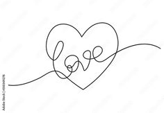 the word love is written on top of a heart with two small hearts in it