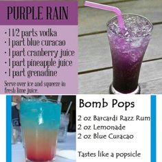 two different types of purple and blue drinks