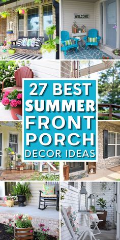 Looking for inspiration to spruce up your summer front porch? Check out these amazing summer front porch decor ideas! From colorful summer wreaths to cute summer signs, there’s something for everyone. Make your home stand out with these simple but stunning summer porch decor ideas. From summer beach decor to farmhouse summer decor, you’ll find every style. Get inspired and make your summer front porch decorations the envy of the neighborhood! Summer Porch Decor Front Entry, Front Porch Decorating Ideas Summer, Summer Decorations For Home, Summer Front Porch Ideas, Front Porch Furniture, Summer Front Porch Decor, Porch Flowers