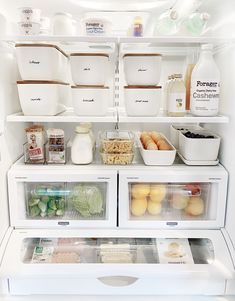 an open refrigerator filled with lots of food