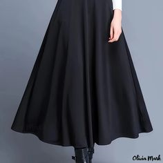 Olivia Mark - Women's Elegant Skirt, Plus Size Solid High Waist A-line Maxi Skirt With Pockets Wine Red Skirt, Midi Skirt With Pockets, Zippers Fashion, High Waisted Maxi Skirt, Lady Style, Work Skirts, Skirt Maxi, Spring Skirts, Elegant Skirt