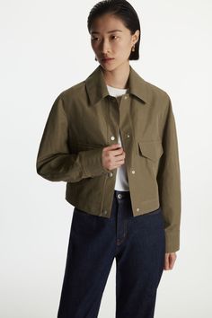 Linen Jacket Outfit, Minimalist Fashion Men, Waxed Cotton Jacket, Oversized Collar, Harrington Jacket, Workwear Jacket, Zara Top, Linen Jacket, Dark Beige