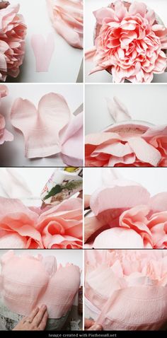 how to make tissue paper flowers with the help of crepe paper and glue