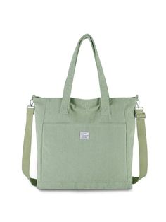 Casual Lightweight Large Work Tote With Zipper Hobo Shoulder Crossbody Bag Purse Green Elegant,Glamorous,Vintage   Canvas Letter,Plaid,Plain,Plants,Textured Pattern Square Bag   Women Bags, size features are:Bust: ,Length: ,Sleeve Length: Women Backpack Fashion, Winter Bags, Glamour Vintage, Bags For Teens, Work Tote, Vintage Canvas, Shoulder Tote Bag, Square Bag, Womens Tote