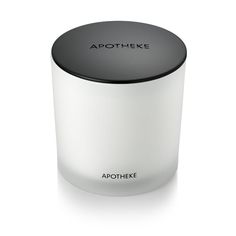 the apothheke candle is white and black