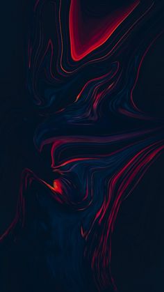 an abstract painting with red and blue colors on it's black backgroud