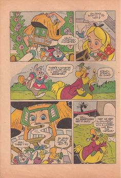 an old comic strip with cartoon characters in it