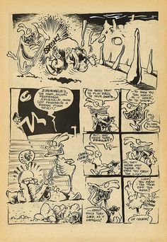 an old comic strip with cartoon characters in it