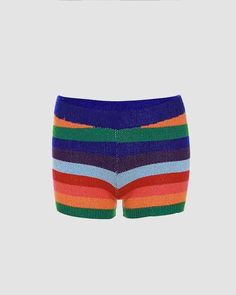 Playful Fitted Blue Shorts, Multicolor Vacation Pajama Shorts, Playful Fitted Shorts, Fitted Playful Shorts, Playful Fitted Short Length Shorts, Fitted Multicolor Shorts, Multicolor Stretch Pajama Shorts For Summer, Multicolor Stretch Shorts With Built-in Shorts, Multicolor Bottoms With Built-in Shorts