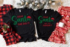 Dear Santa T-Shirts, Dear Santa Christmas Family Shirts, Christmas Quotes Shirts, Christmas Group Shirts, Christmas Matching Shirts About this item * Can be made any changes to any design you want, please send a message. * High quality and super soft, comfortable shirt. Made with top-of-the-line vinyl and pressed with a professional grade heat press. * Please check all color and size charts before place the order. Since all shirts are custom made based on your selection, I don't accept return or exchange unless there is an issue with your order. *We're working with different shirt brands based on the color/size availability. All shirts we use are soft style, not heavy cotton. Solid colors are all cotton and heather colors are cotton/poly blend. (there may be exceptions) *Our Sweatshirt 70% Team Santa Shirt, Christmas Quote Shirts, Christmas Matching Shirts, Santas Favorite Shirt, Dear Santa Shirts, Dear Santa I Can Explain Svg, Quotes Shirts, Christmas Matching, Santa Shirt