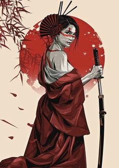 Twitch Themes, Geisha Warrior, Geisha Samurai, Samurai Drawing, Geisha Tattoo Design, Samurai Girl, Avatar Kyoshi, Female Samurai, Geisha Tattoo