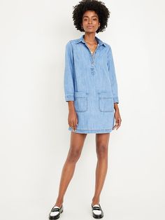 Jean Popover Shirt Dress | Old Navy Jean Dress, Popover Shirt, Old Navy Jeans, Jumpsuit Dress, Old Navy, Fashion Forward, Fall Outfits, Shirt Dress, Jumpsuit