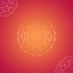 an orange and pink background with intricate designs