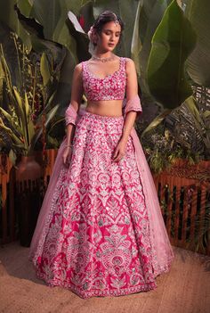 WEDDING | Buy Designer Bridal Lehenga Pink Silk Lehenga, Lengha Design, Rani Pink, Pakistani Style, Punjabi Bride, Traditional Indian Dress, Indian Dresses Traditional