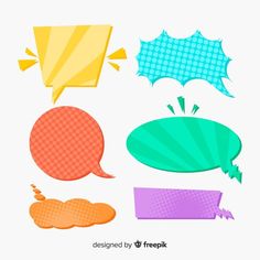 colorful speech bubble illustrations Angel Wings Drawing, Different Expressions, Bubble Pack, Wings Drawing, Pop Art Girl