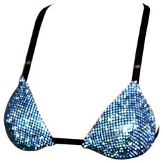 Dolce & Gabbana S/S 2000 Runway Crystal Metal Mesh Blue Bralette Bra Top Size IT 40 Excellent Condition 2000 Runway, Circus Oc, Crystal Bra, Beaded Crop Top, Sequin Bra, Dolce And Gabbana Handbags, Maddy Perez, Satin Bustier, All Png