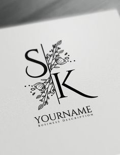 the letter sk is made up of leaves and branches